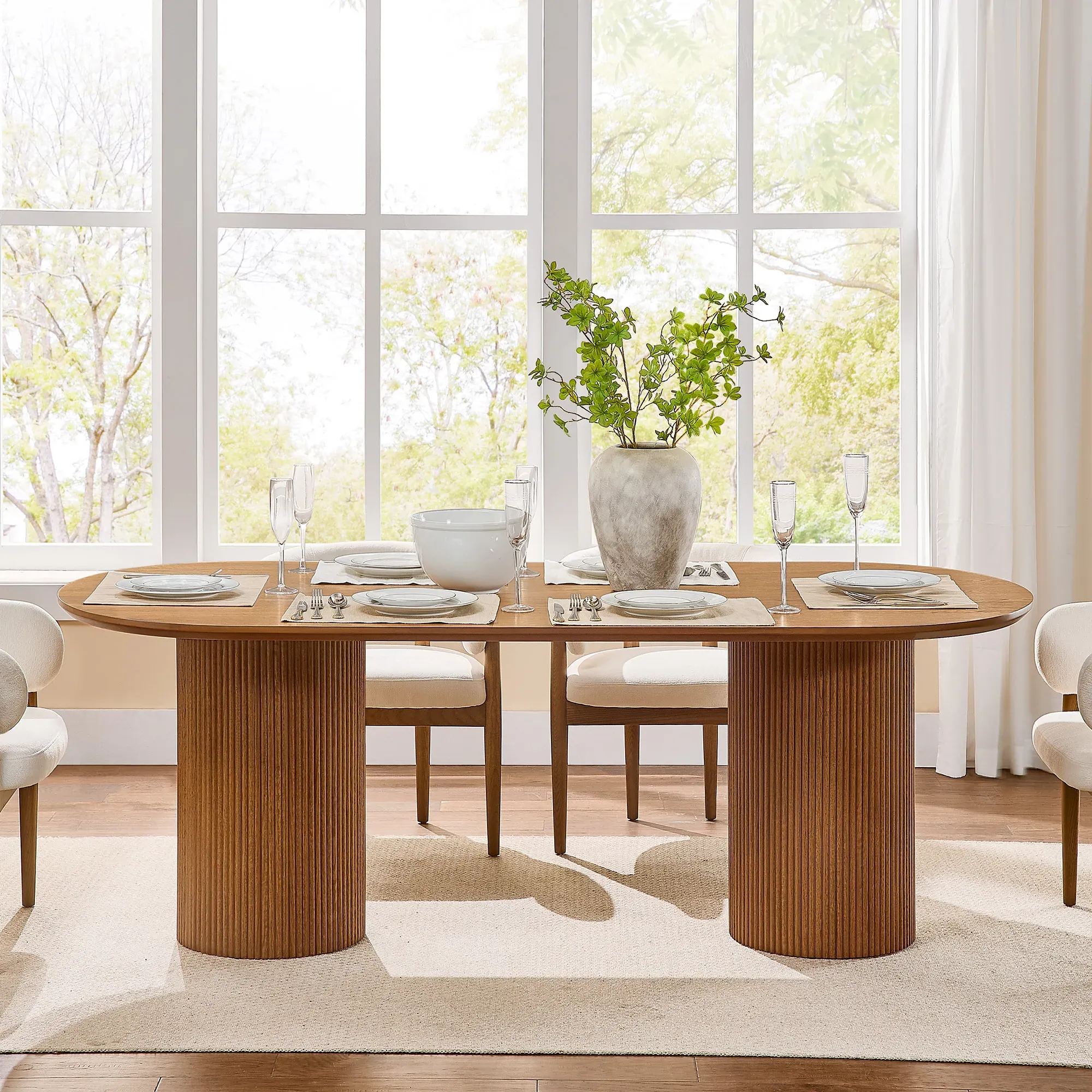 Rolf Oval Dining Table - Brown, Oak product