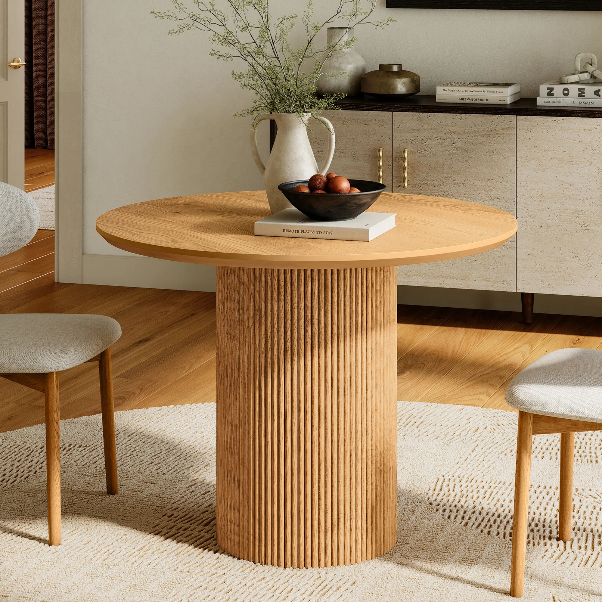 Rolf Round Dining Table - Natural, Oak product