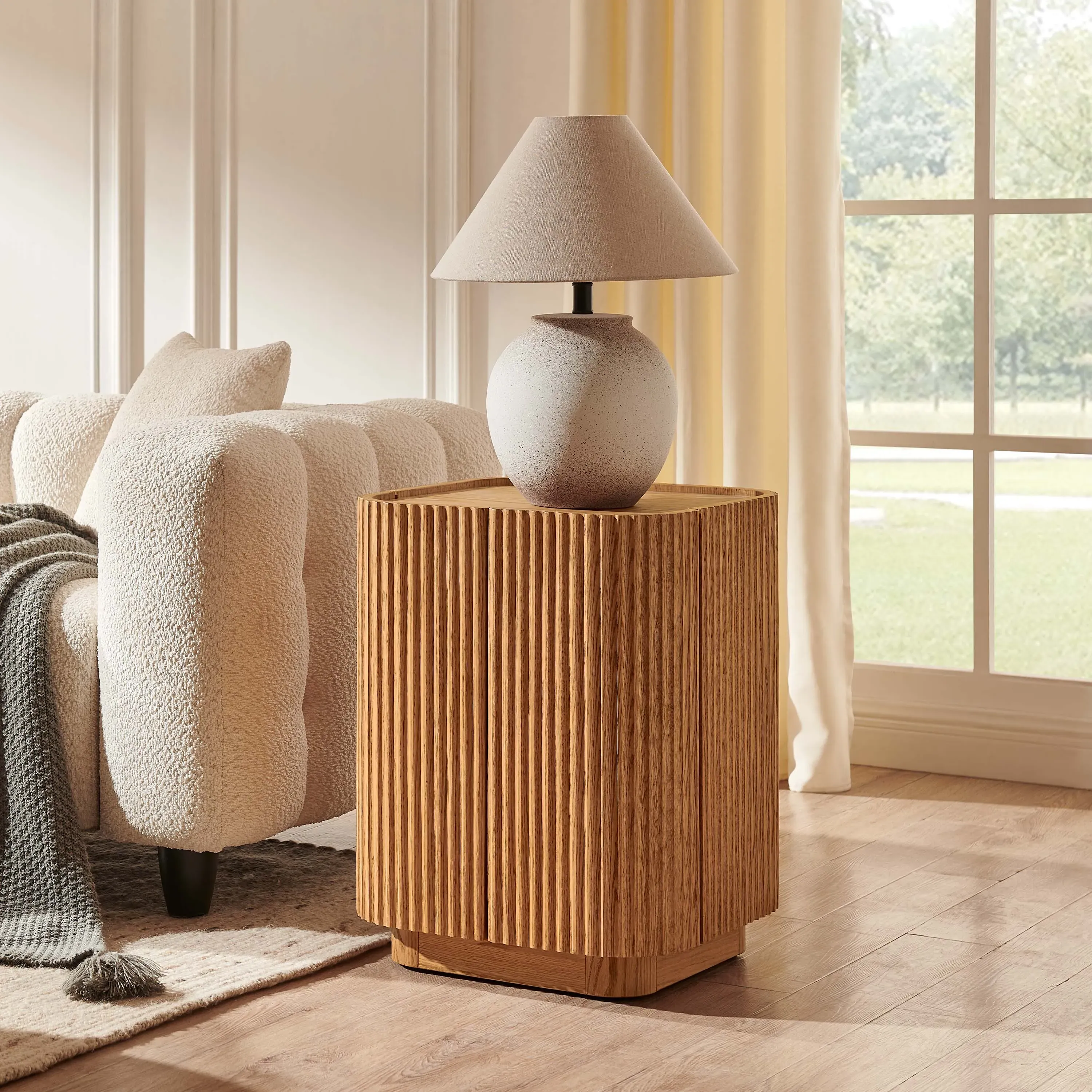 Skimra Square Side Table - Natural, Oak product