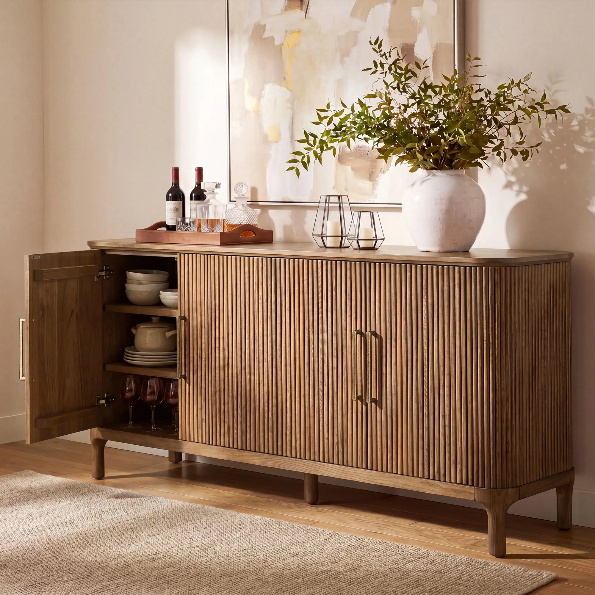 Skugga Sideboard with Adjustable Shelves - Brown, Oak product