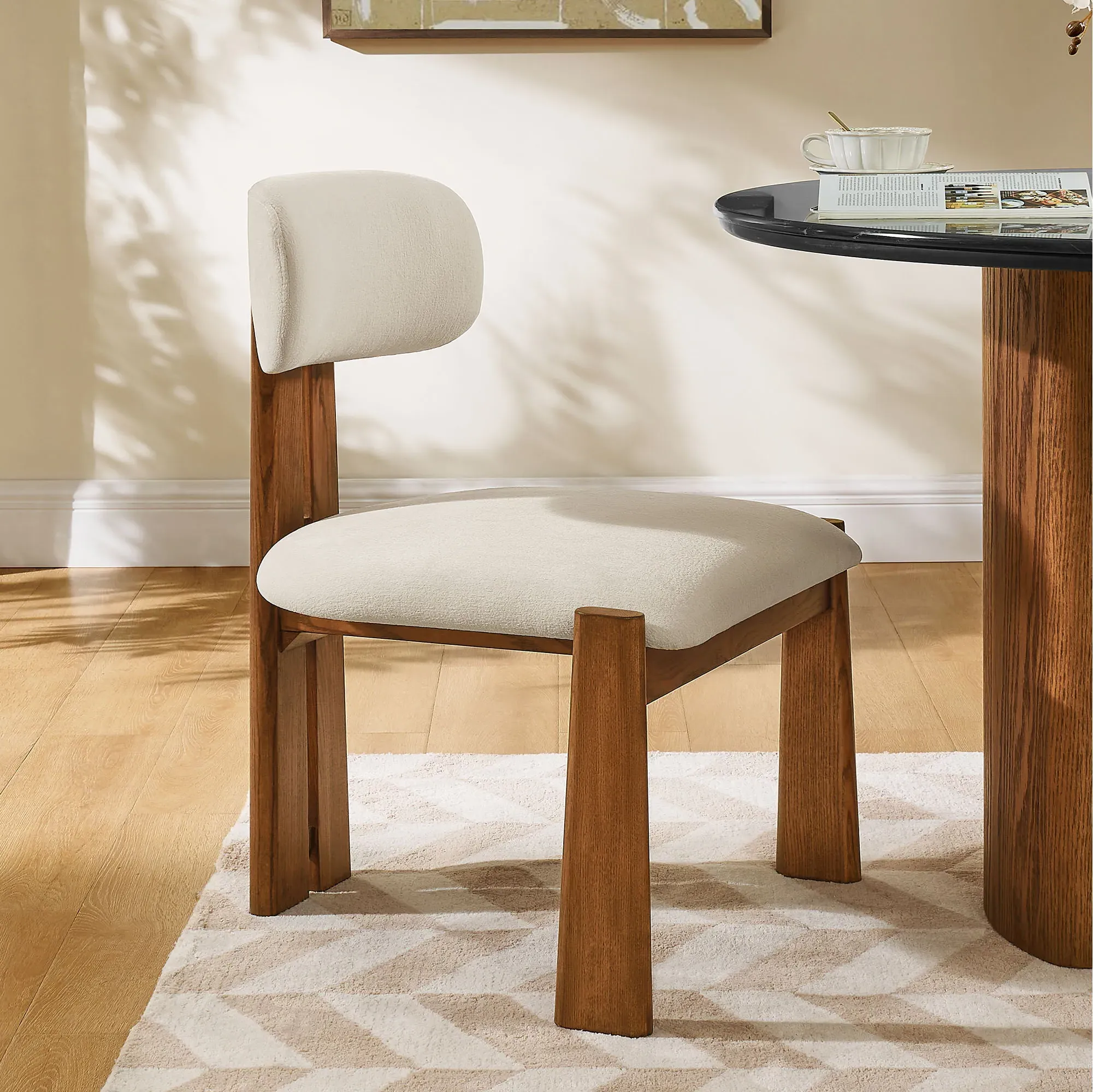 Spine Mid-Century Dining Chairs Set of 2 - White, Ash Wood product