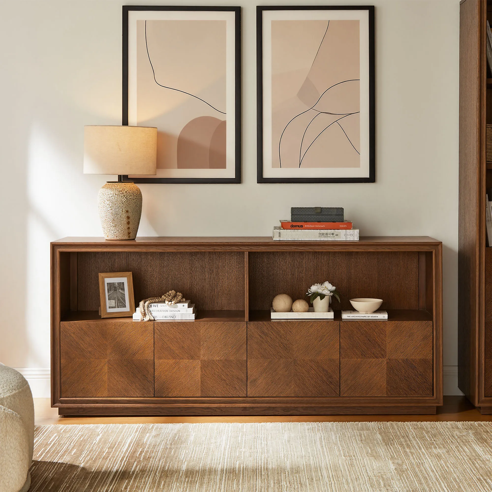 Thursen 72" File Cabinet with Open Shelving - Warm Brown, Oak product