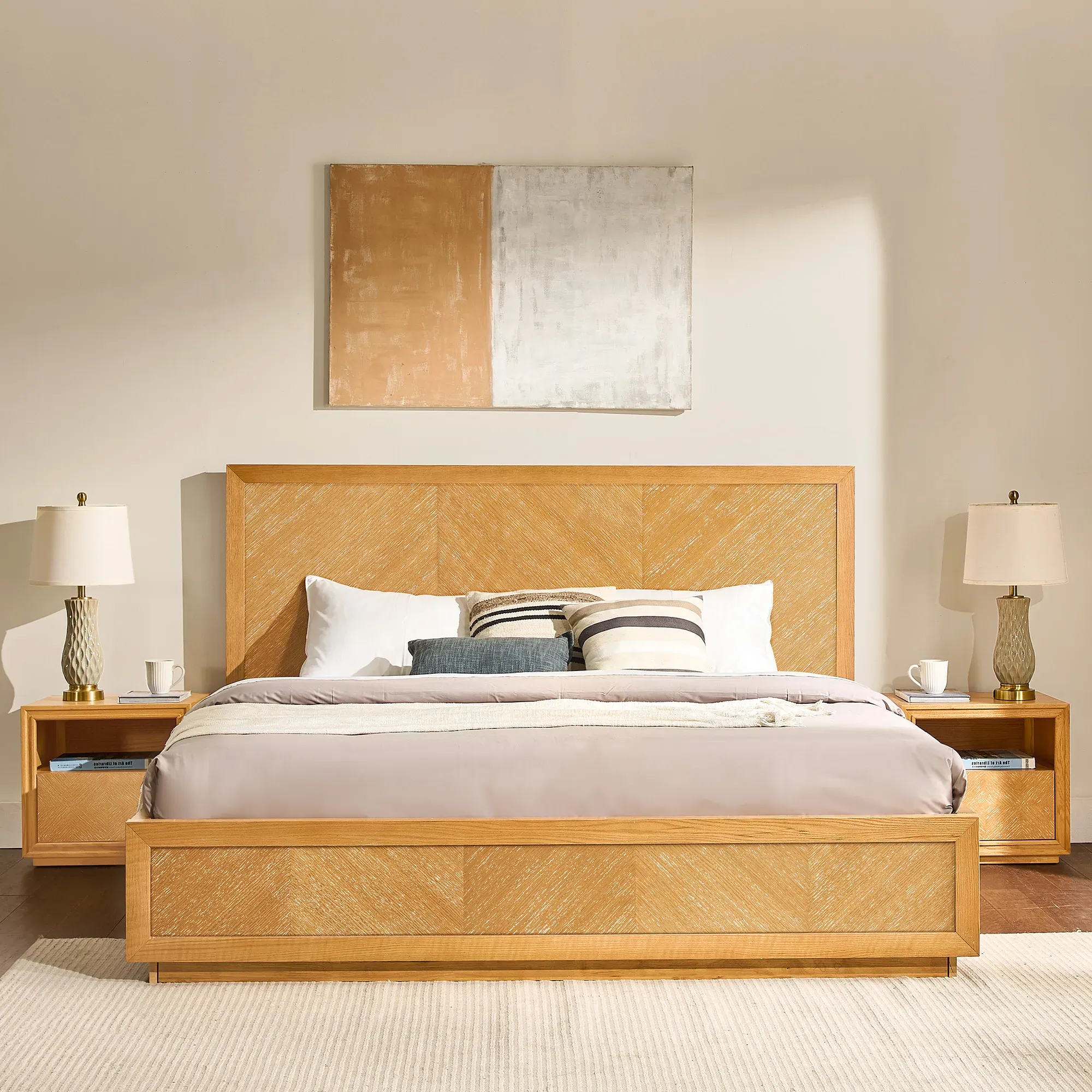 Thursen King Size 3-Piece Bedroom Set - Natural, Oak product