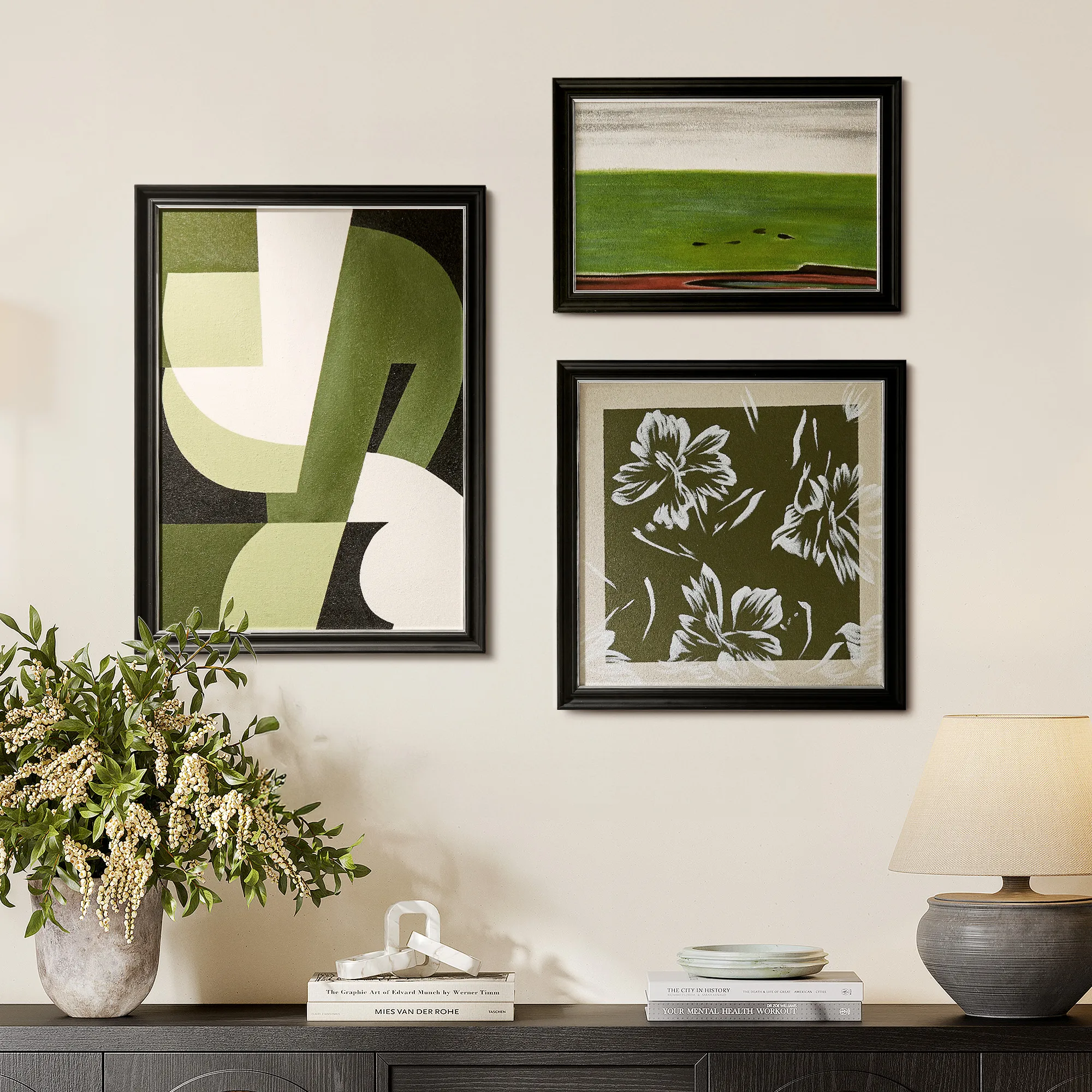 Verdant Forms Handcrafted Wall Art - Olive, Pine Wood product