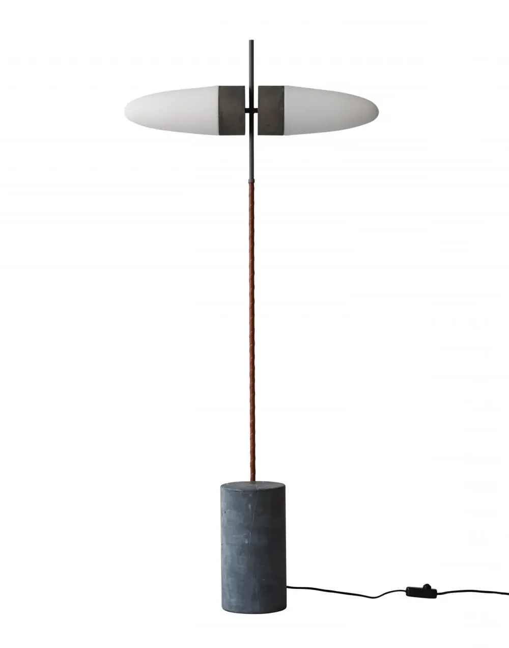 Bull Floor Light - Opal Glass, Aluminum