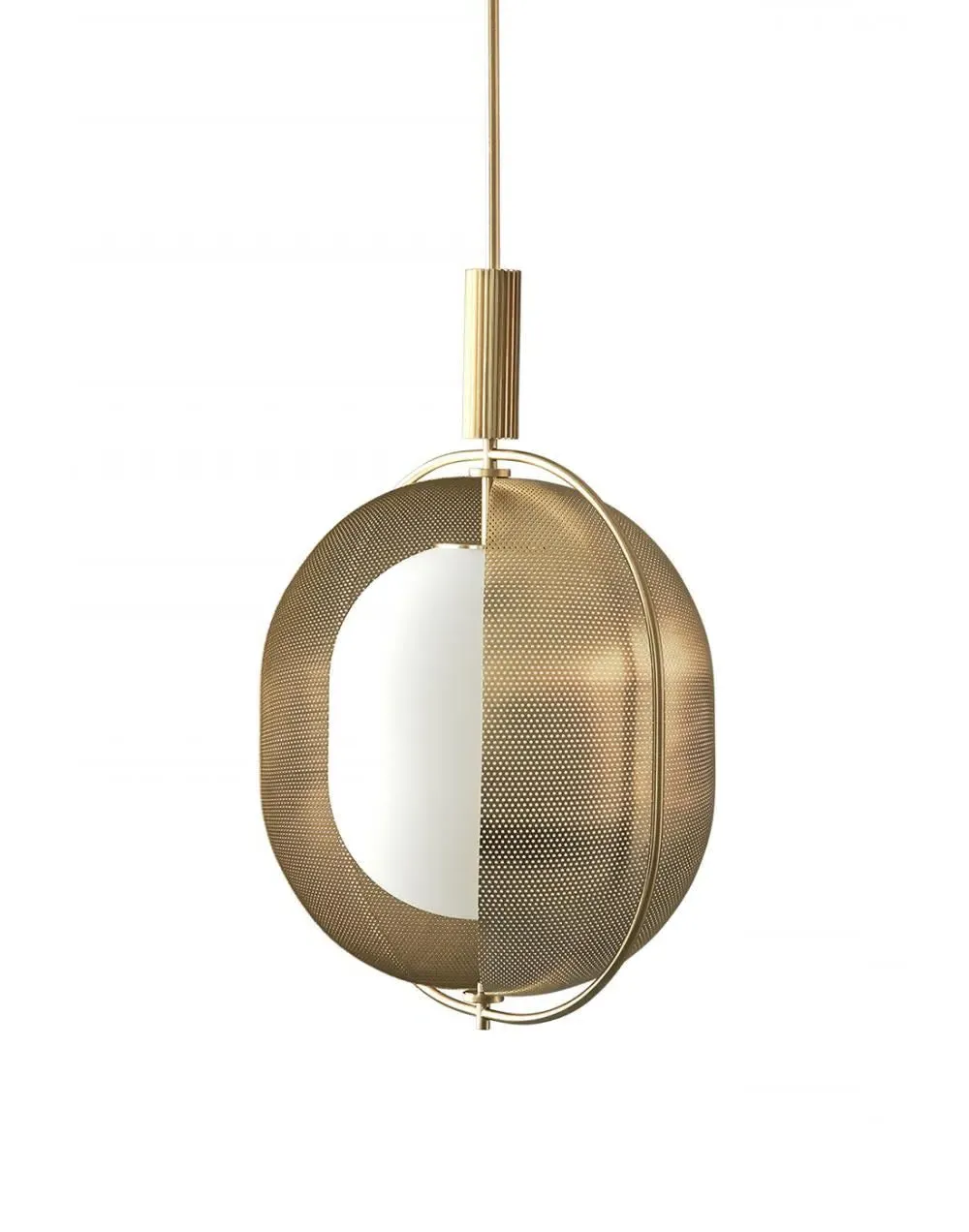 Linear Pendant Light - Brass, Opal Glass