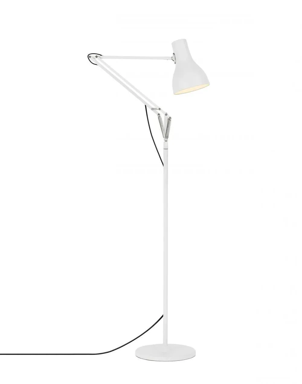 Adjustable Floor Lamp with Switch - White, Metal