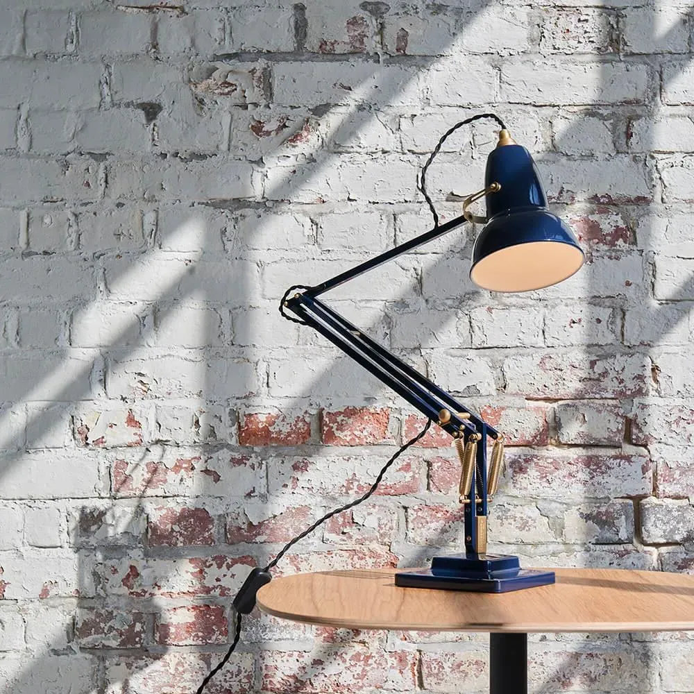 Desk Lamp with Brass Fittings - Black, Metal