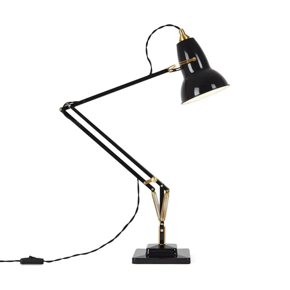 Desk Lamp with Brass Fittings - Black, Metal image