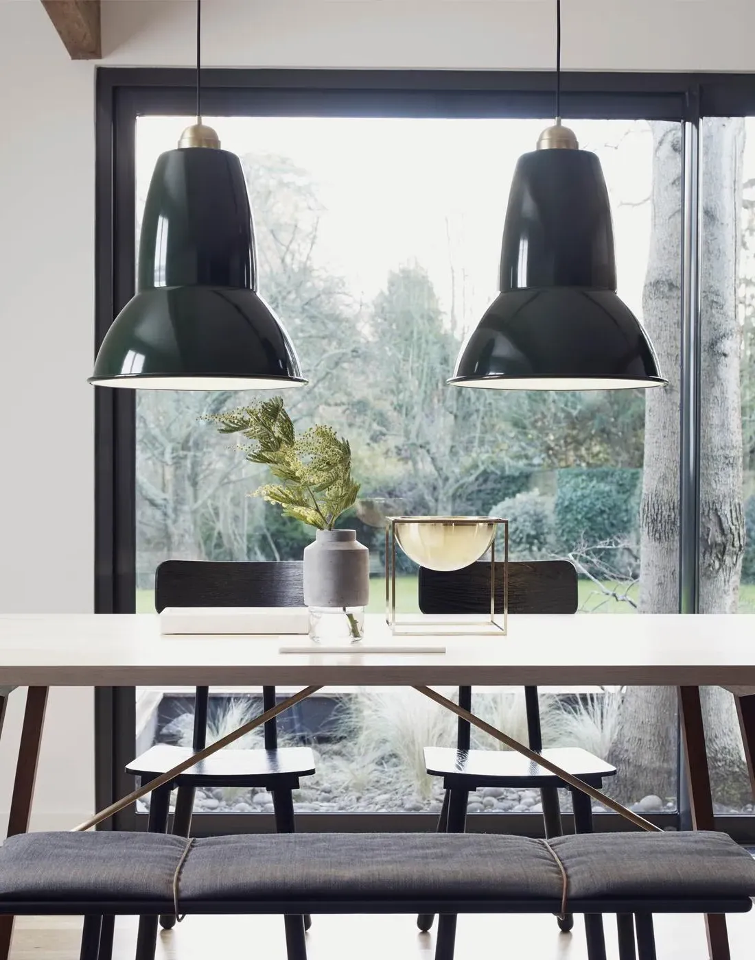 Giant Pendant Light with Adjustable Shade - Black