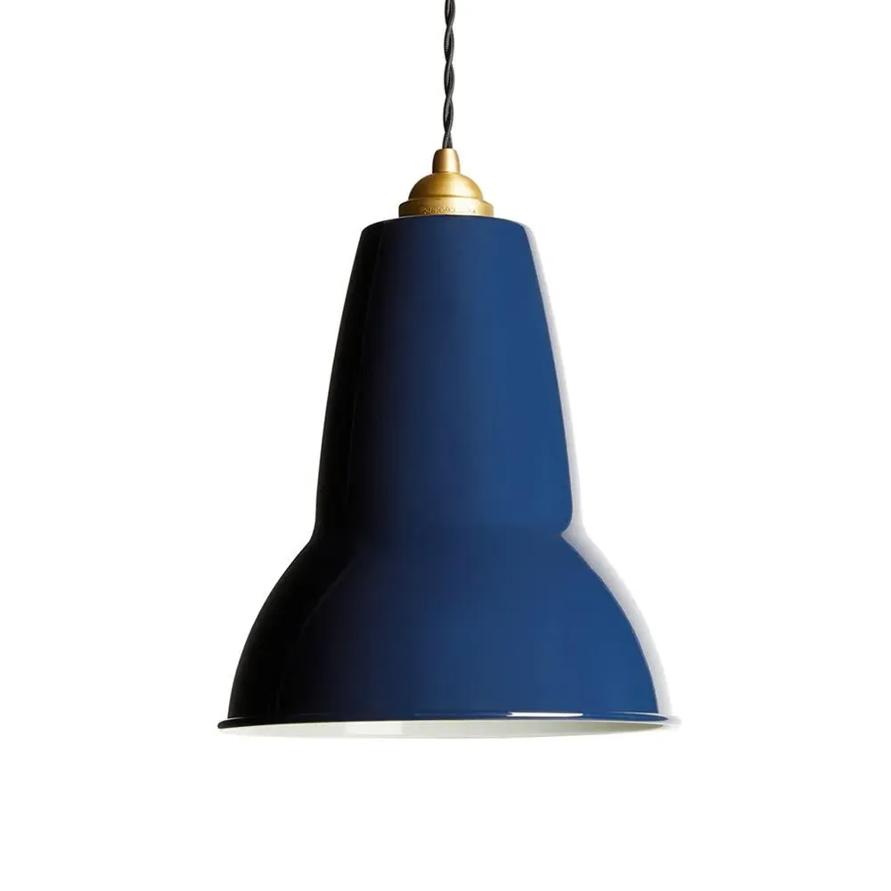 Midi Pendant Light with Brass Details - Blue