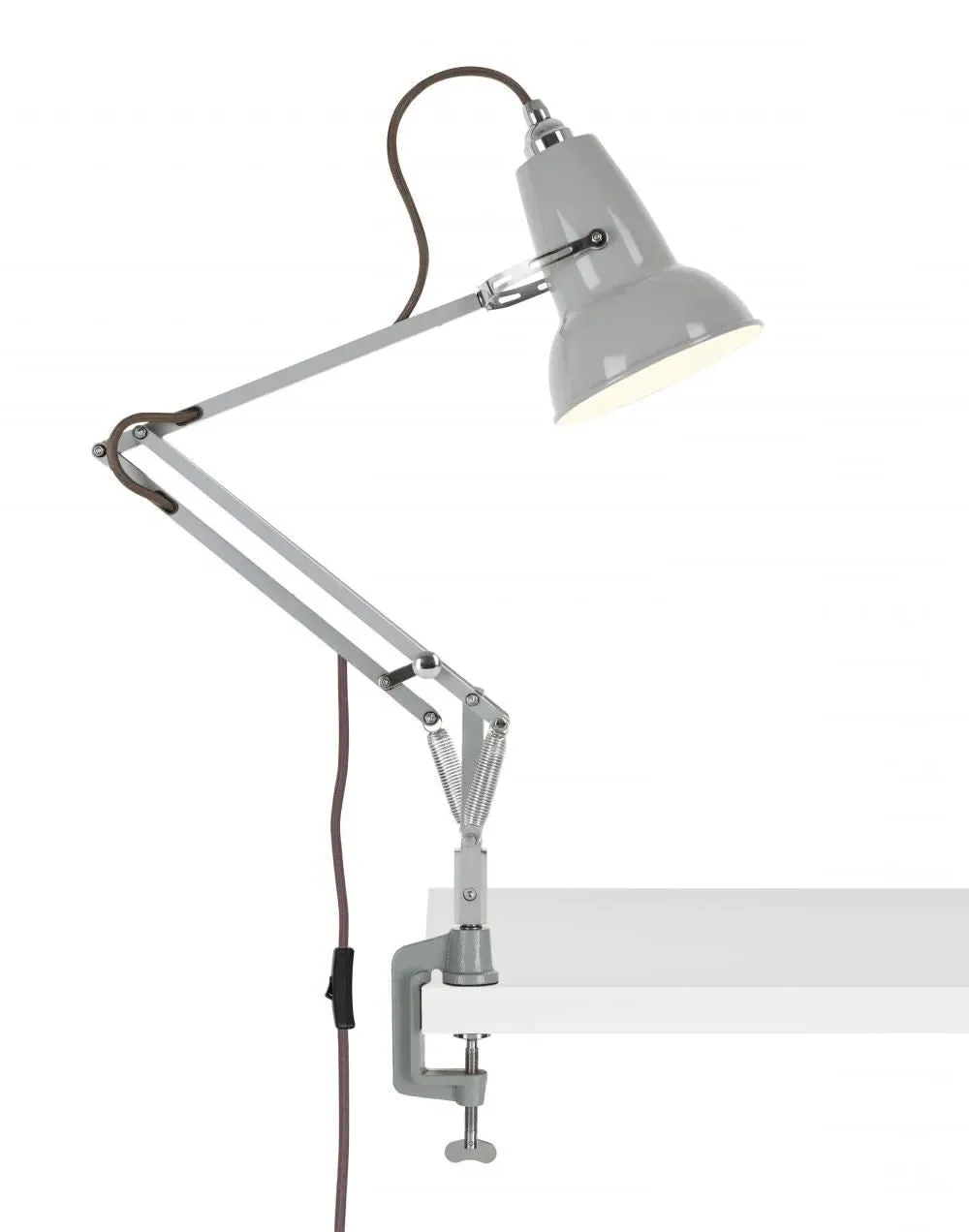 Mini Desk Lamp with Clamp - Grey, Metal