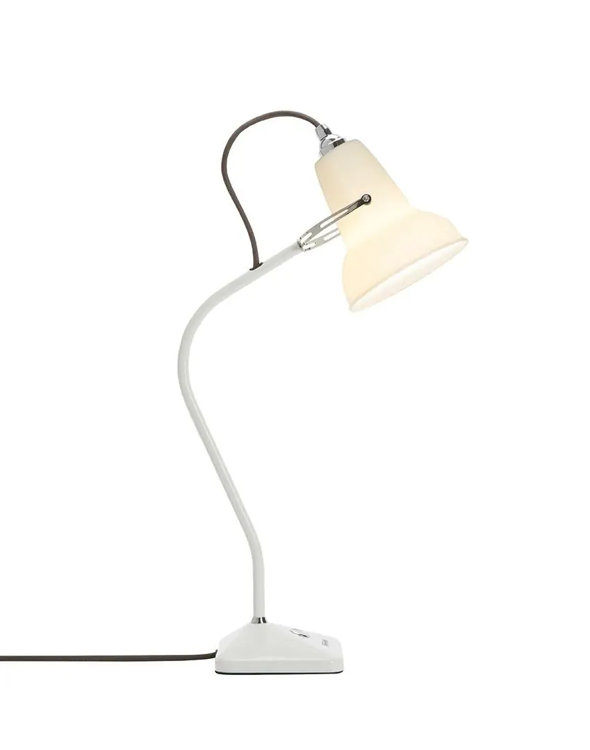 Mini Table Lamp with Fixed Arm - White, Ceramic