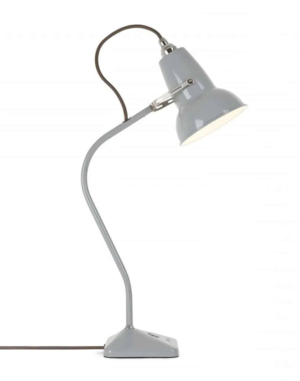 Mini Table Lamp with Fixed Arm - White, Metal
