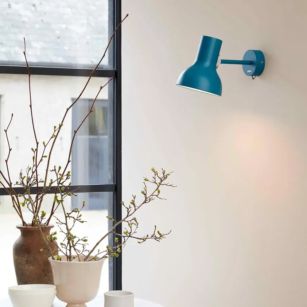 Mini Wall Light with Switch - Saxon Blue