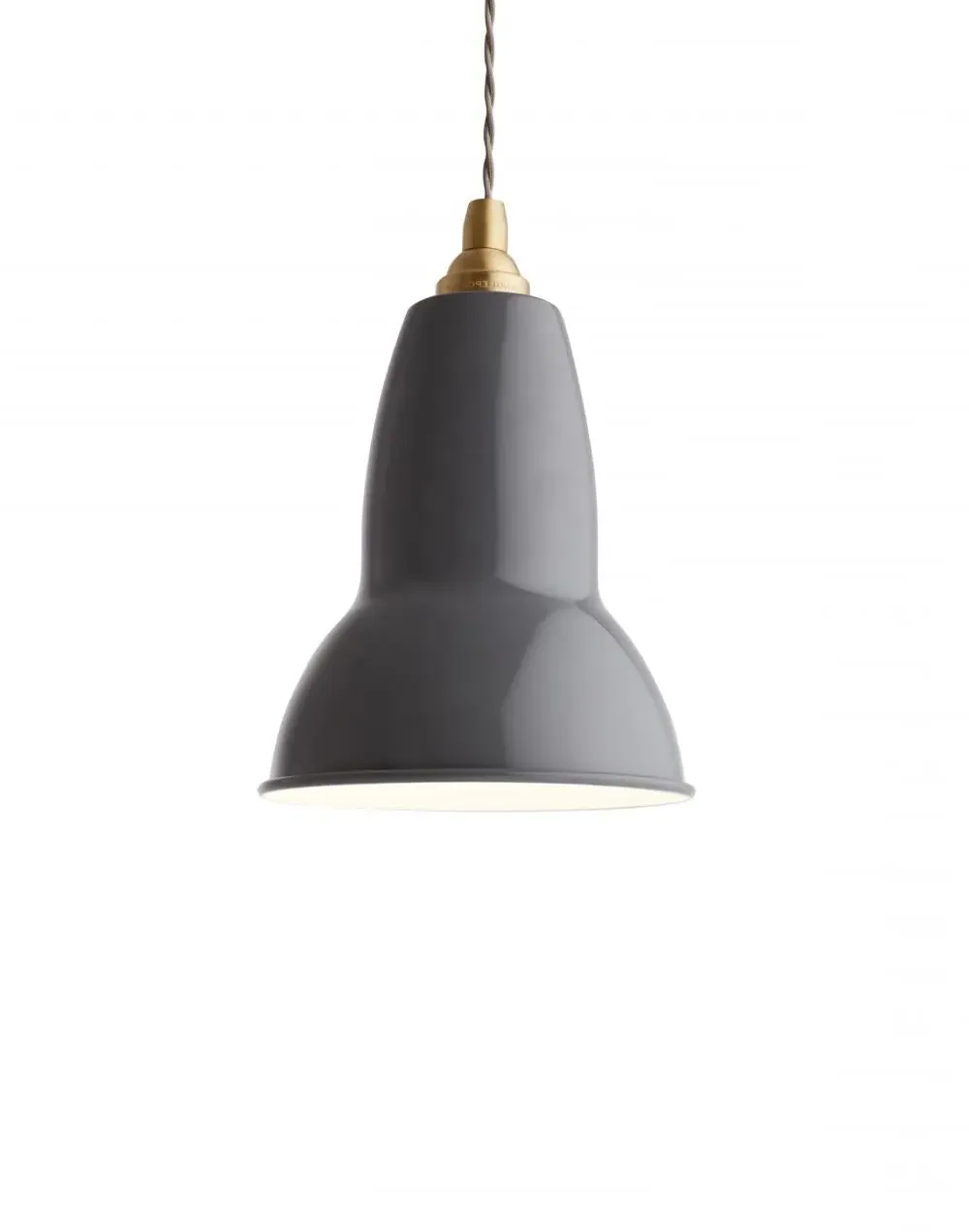 Original Pendant Light with Brass Details - Grey
