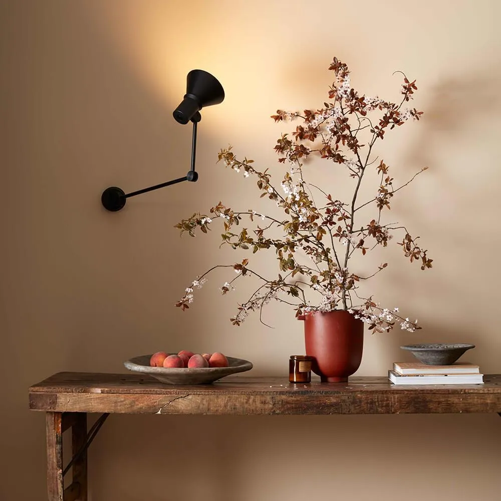 Triple Wall Light with Adjustable Shades - Black