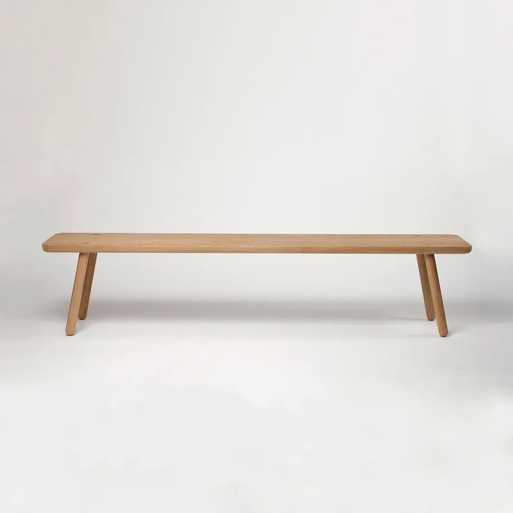 1.4m Dining Bench - Black, Solid Oak