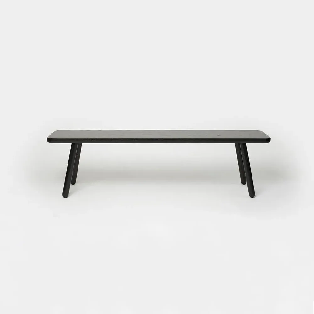 1.4m Dining Bench - Black, Solid Oak image