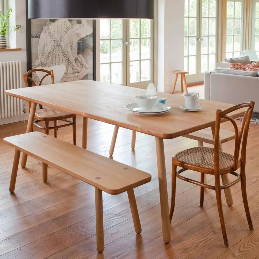 1.6m Dining Bench - Oak, Solid Wood