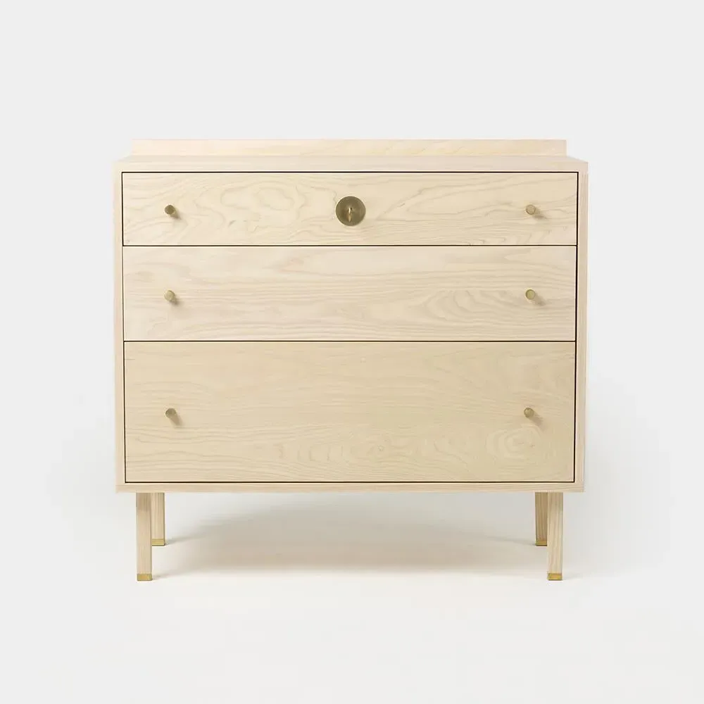 3-Drawer Chest with Lock - Pale Ash