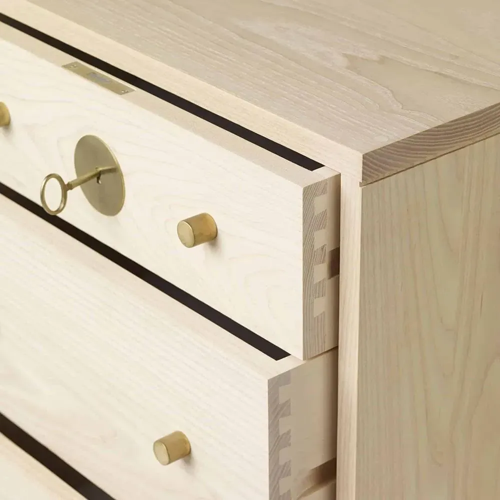 5-Drawer Tallboy with Lock - Wood