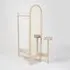 Arching Valet Stand with Mirror - Natural
