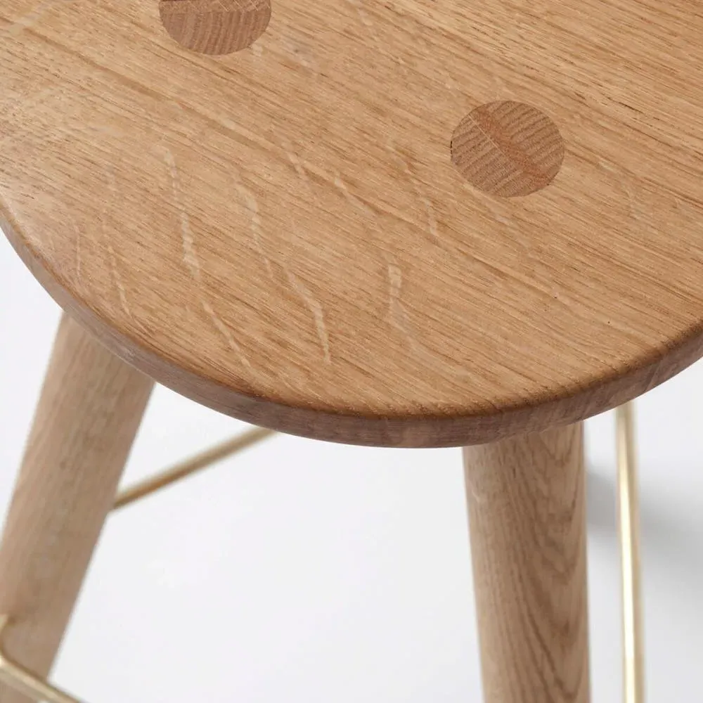 Bar Stool with Turned Legs - Black, Oak