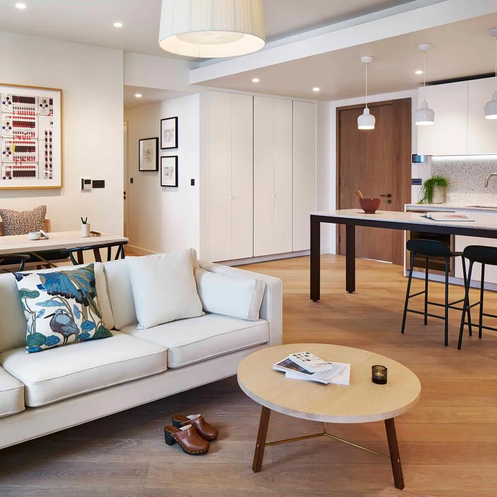 Coffee Table with Brass Support - Walnut