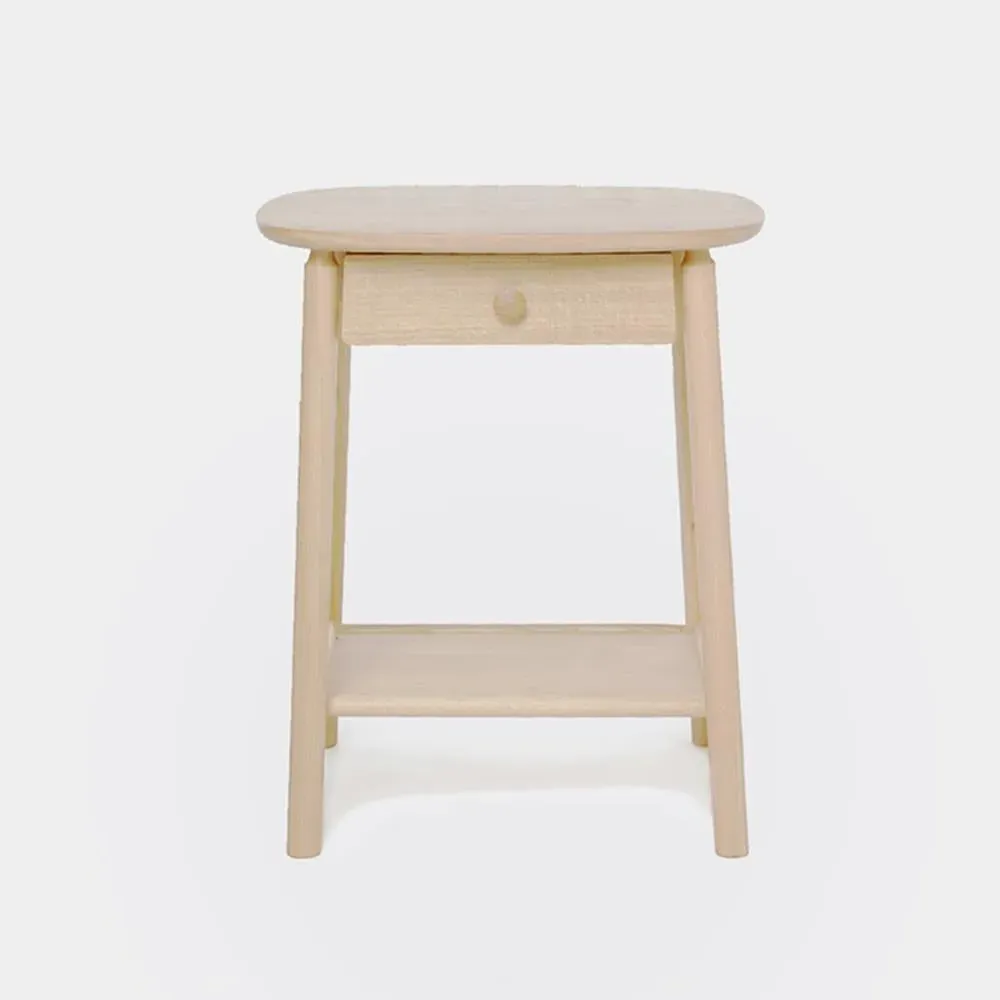 Hardy Side Table with Curved Design - White
