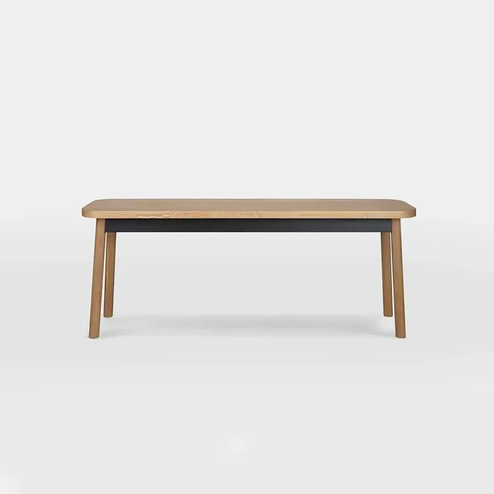 Large Bench with Grey Trim - Oak, Solid Wood