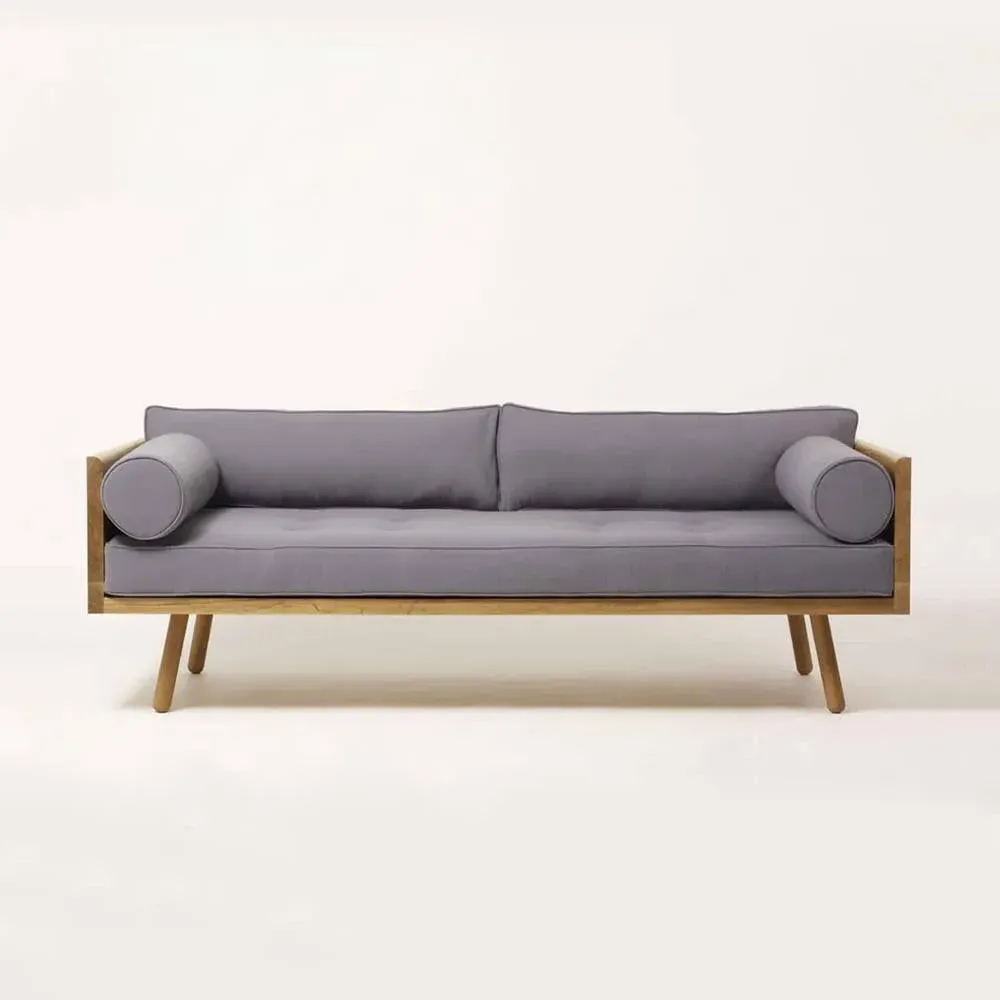 Series One 2-Seater Sofa - Pewter, Oak