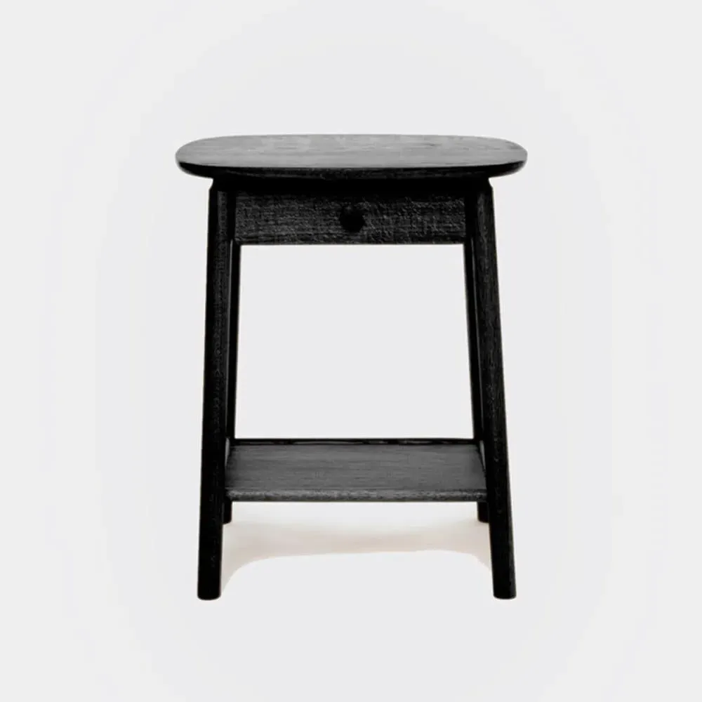 Side Table with Drawer - Black image