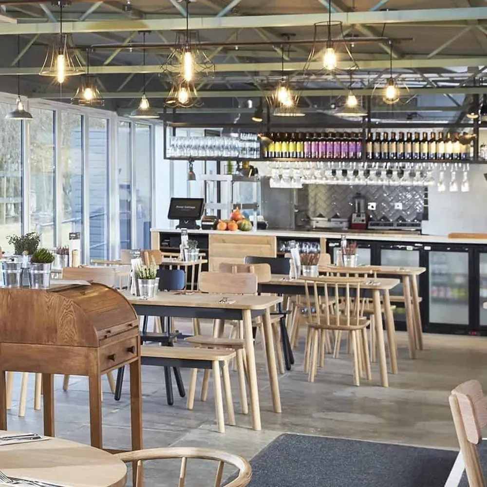 Small Bench with Grey Trim - Oak, Solid Wood