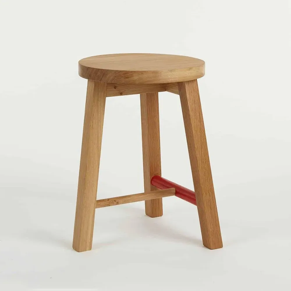Stool Two Round 3-Legged Stool - Oak