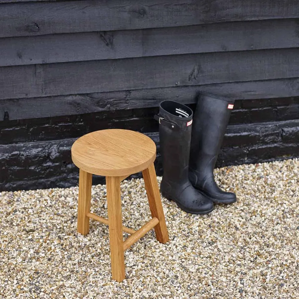 Stool Two Round 3-Legged Stool - Oak