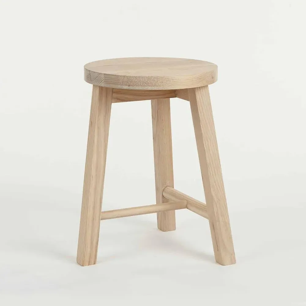 Stool Two Round 3-Legged Stool - Oak