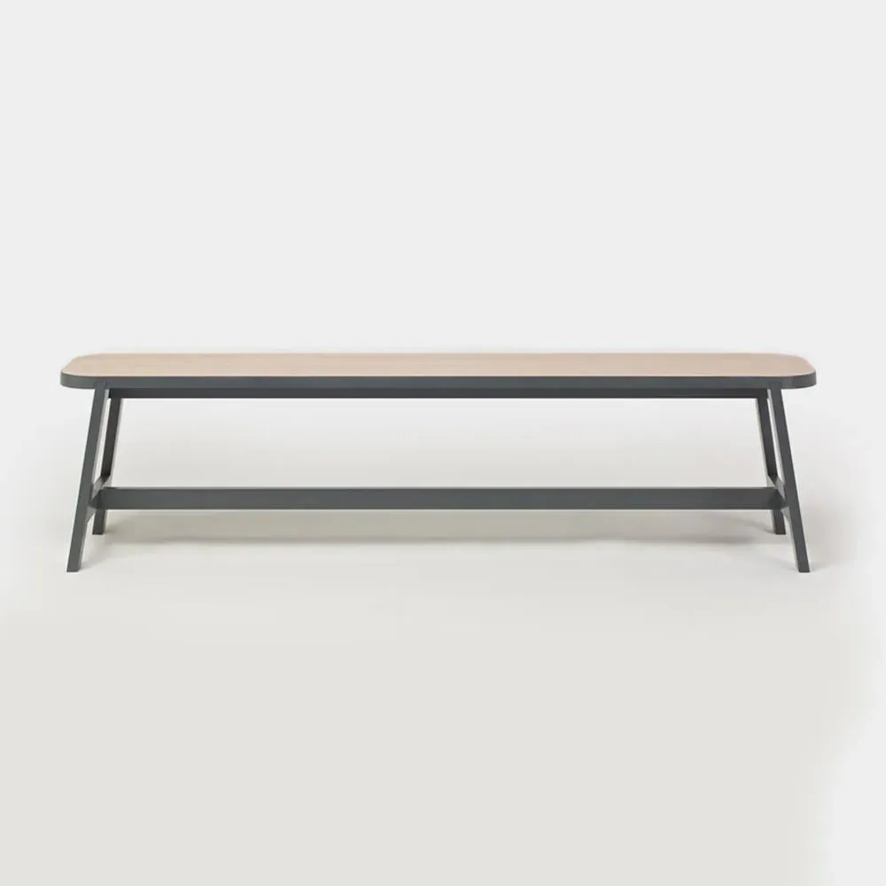 Trestle Bench - Grey, Solid Wood