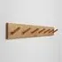 Wall-Mounted Peg Rail with 7 Hooks - Natural Wood