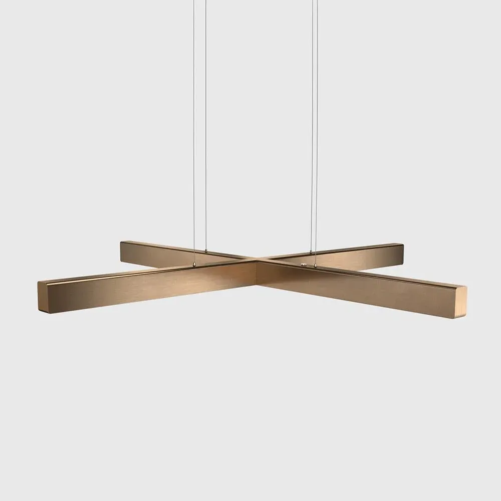 Large Pendant Light with Dimmer - Browned, Brass image