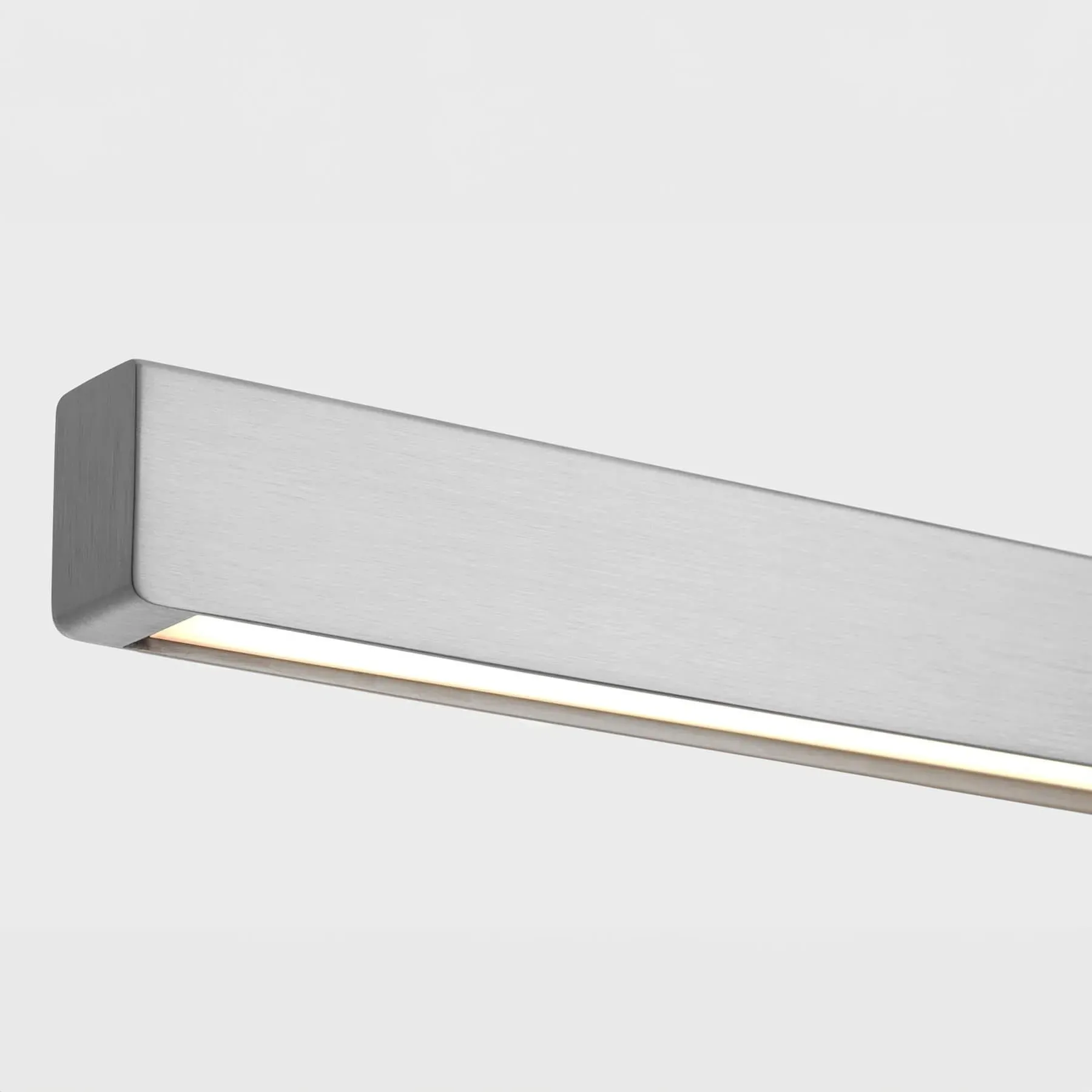 Linear Pendant Light with Wall Dimmer - Steel