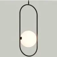 Abbacus Pendant Light - Matt Black, Opal Glass