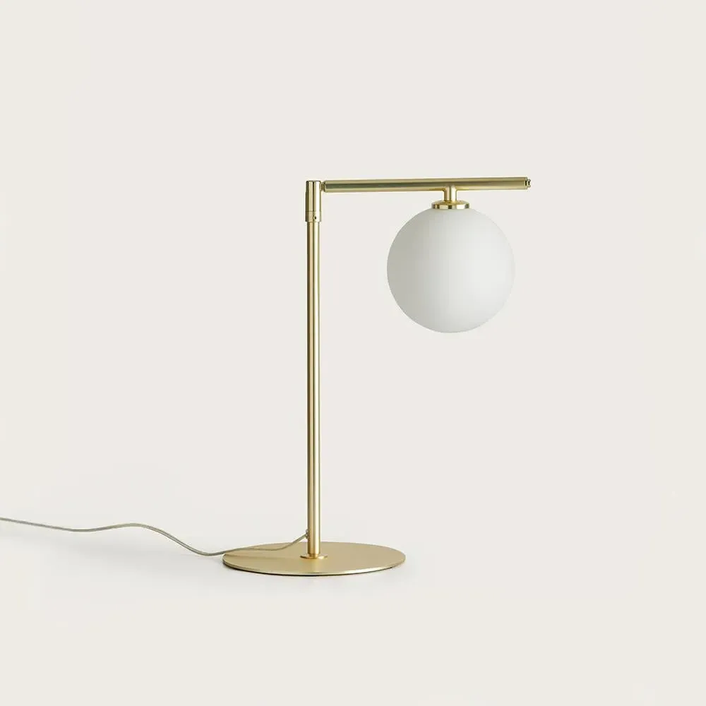 Adjustable Table Lamp - Matt Brass, Glass