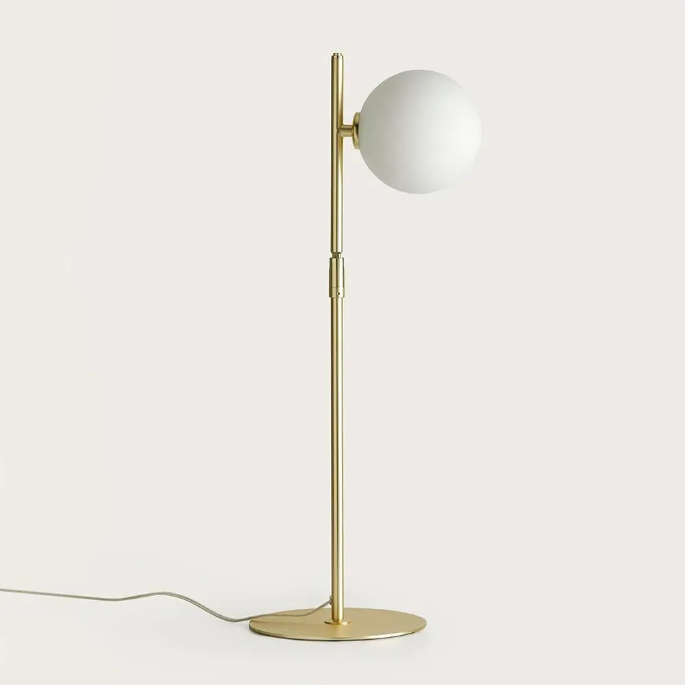 Adjustable Table Lamp - Matt Brass, Glass