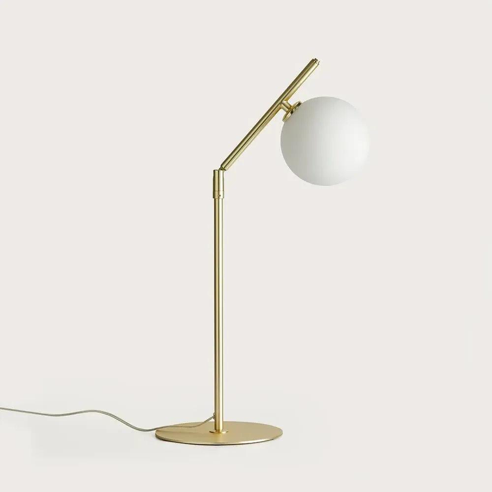 Adjustable Table Lamp - Matt Brass, Glass image