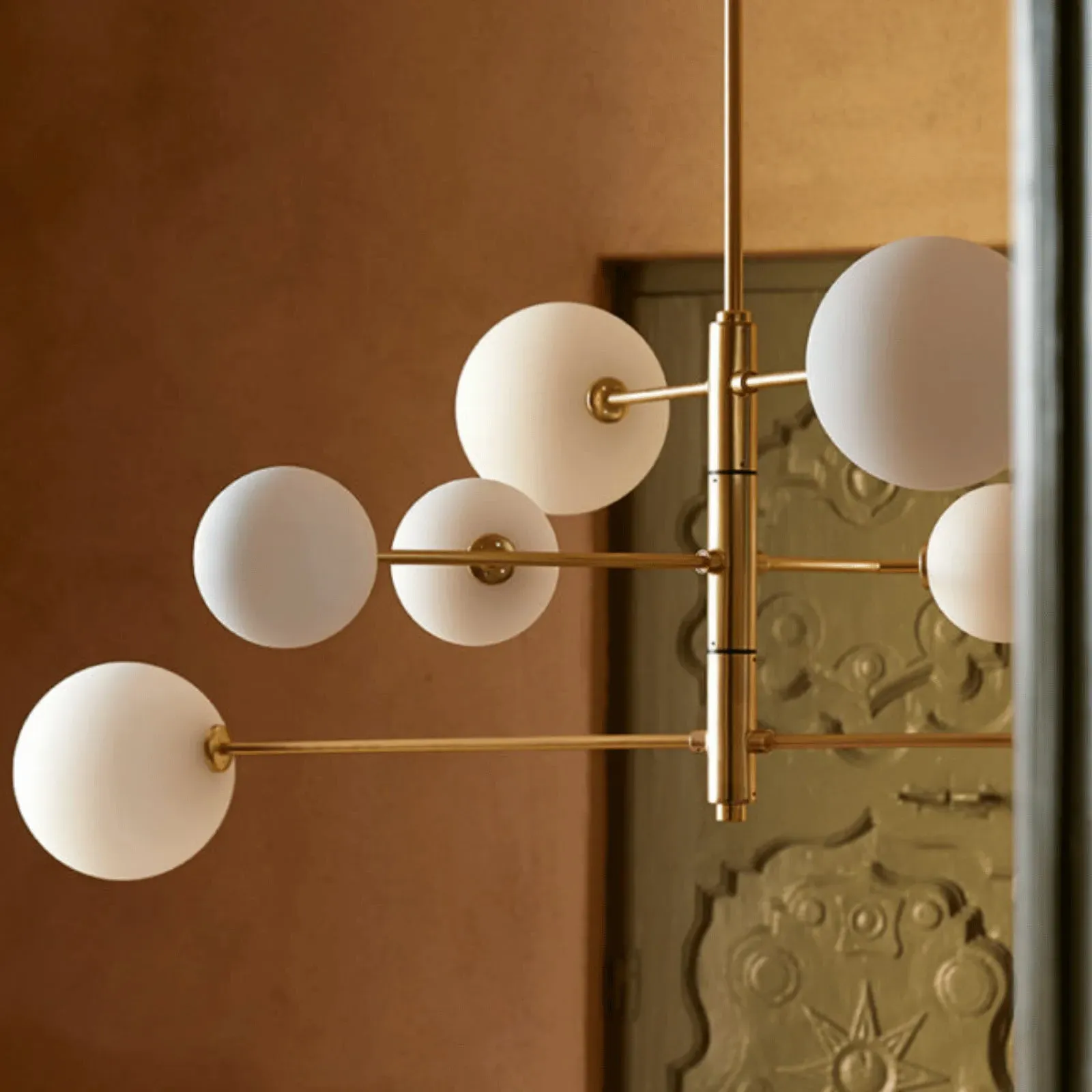 Atom Pendant Light with Adjustable Arms - Brass