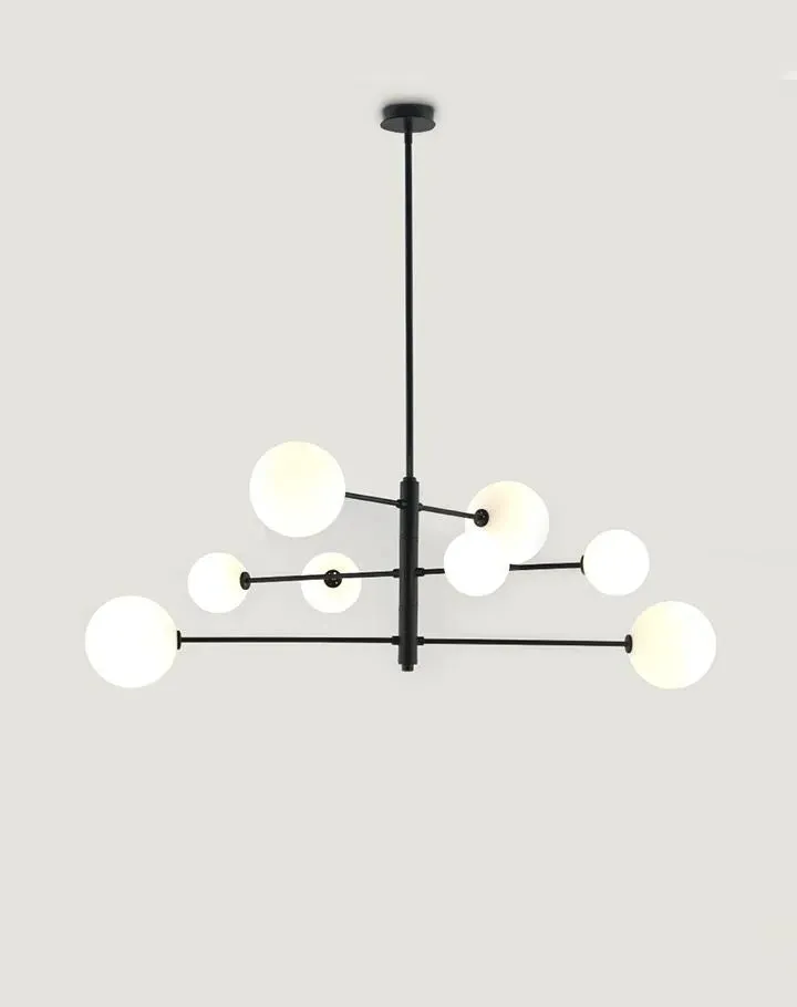 Atom Pendant Light with Opal Glass - Black, Steel