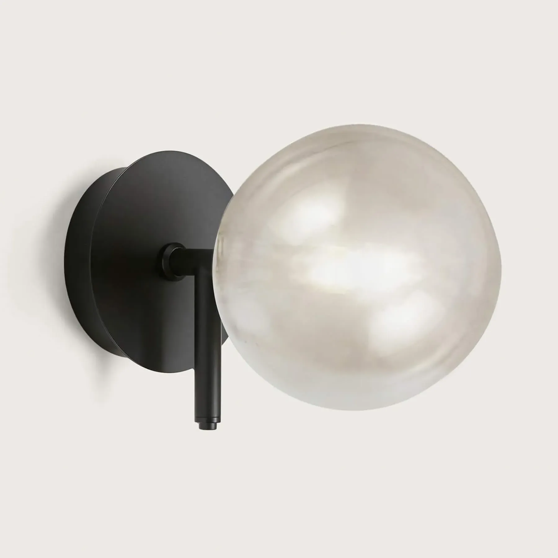 Atom Wall Light - Matt Black, Clear Glass image