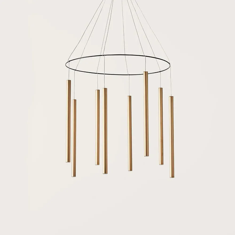 Large Chandelier with Ring Design - Bronze