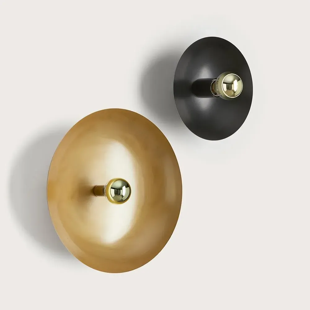 Large Wall Light with Flush Mount - Black, Metal